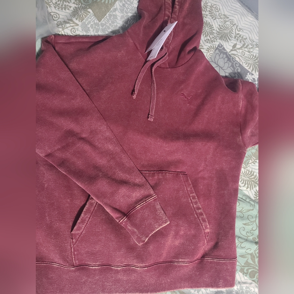 Puma Burgundy Hoodie with Kangaroo Pocket